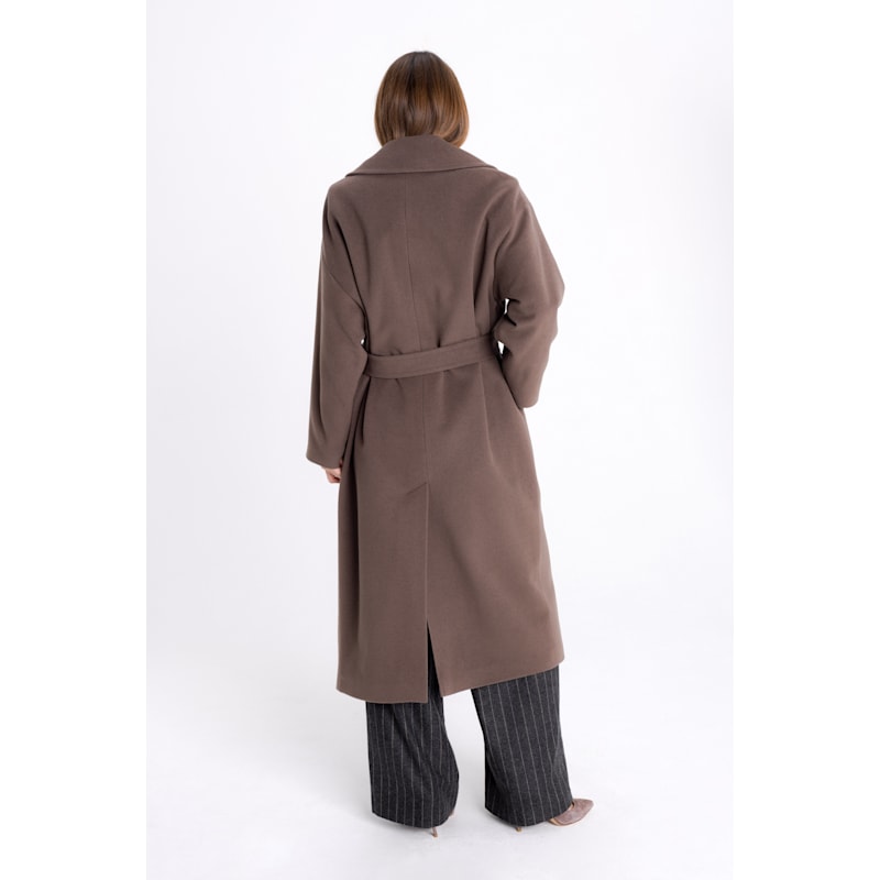 Oversized Cocoa Coat With Cashmere | InAvati | Wolf & Badger