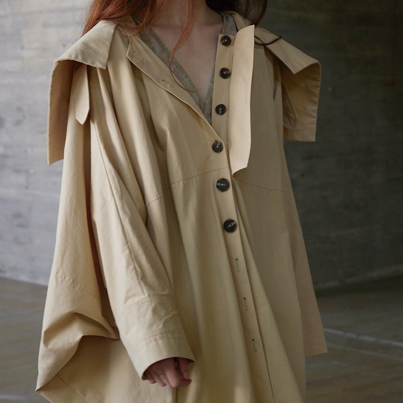 Wing Coat Oversized Cocoon-Shaped Trench Coat | Belsize25 | Wolf