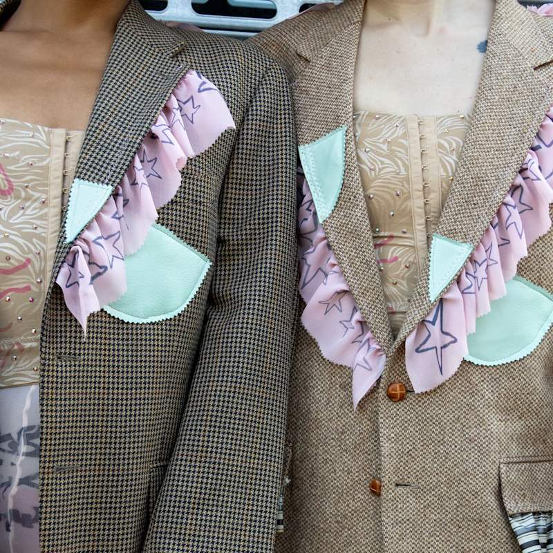 Thumbnail of Oversized Collage Ruffle Tweed Blazer image
