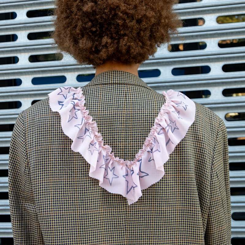 Thumbnail of Oversized Collage Ruffle Tweed Blazer image