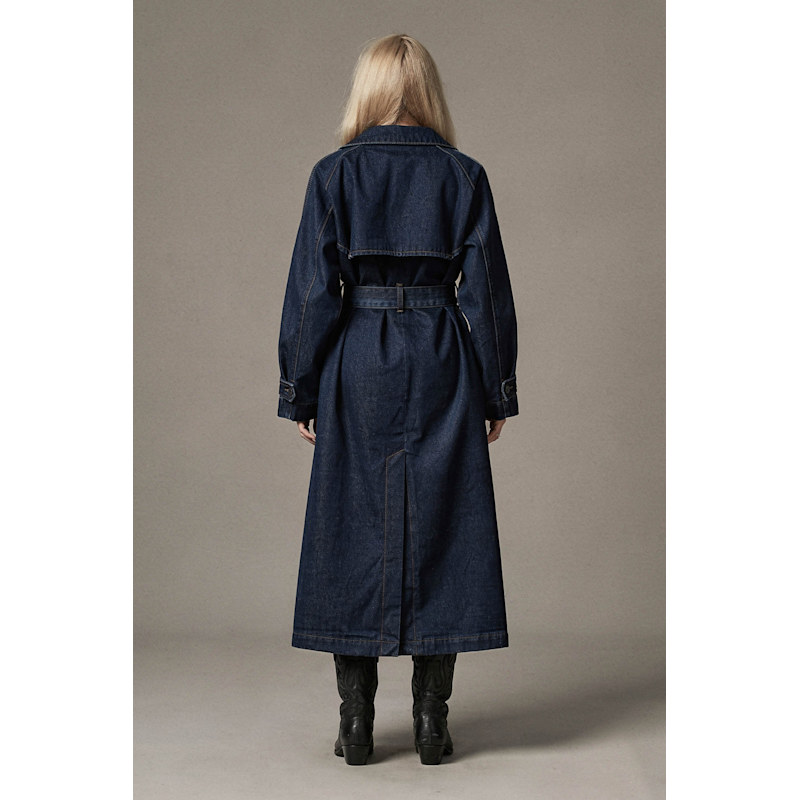 Thumbnail of Oversized Denim Trench Coat - Indigo Wash image