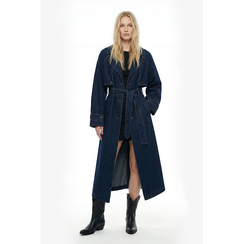 Thumbnail of Oversized Denim Trench Coat - Indigo Wash image