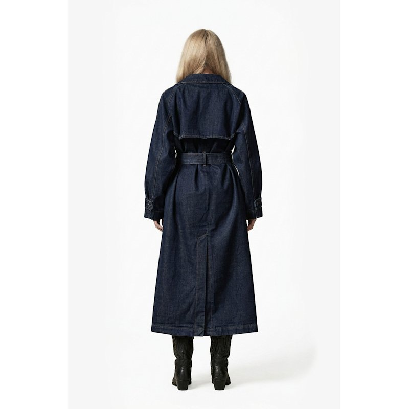Thumbnail of Oversized Denim Trench Coat - Indigo Wash image