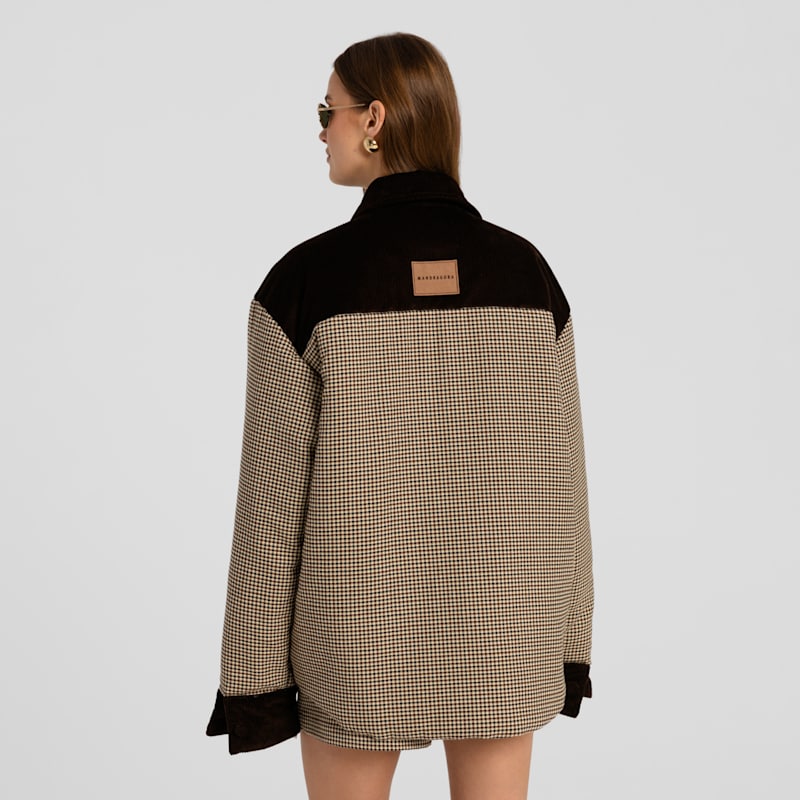 Thumbnail of Oversized Houndstooth Jacket Retto Brown image