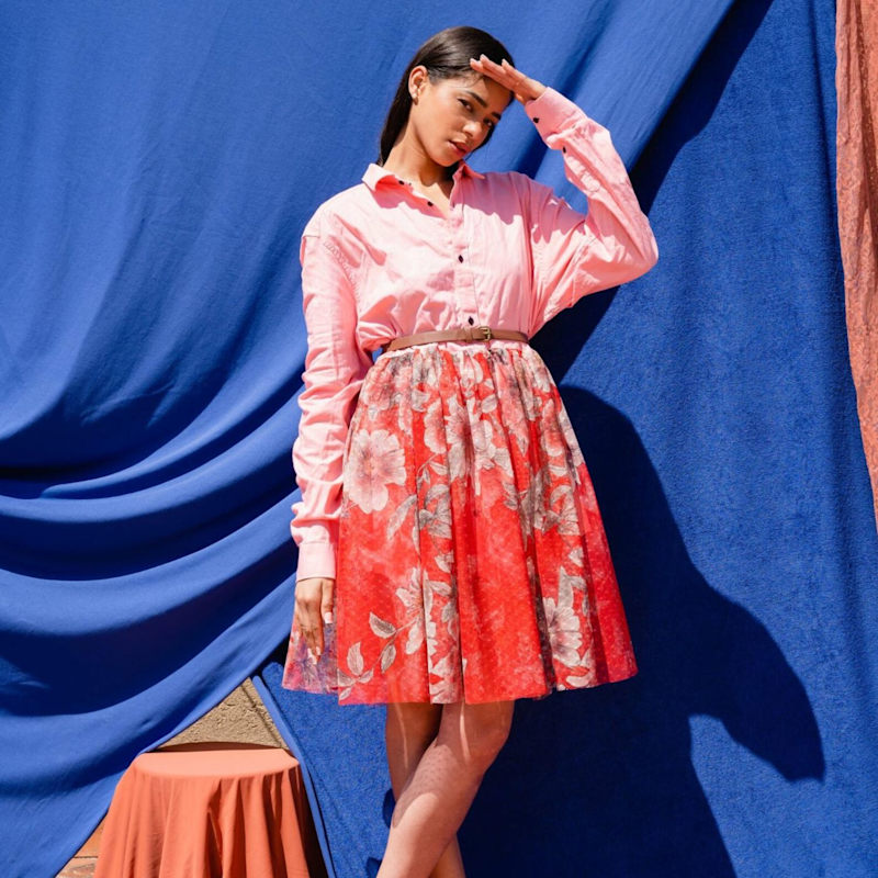 Thumbnail of Oversized Pink Shirt Dress - One Size image