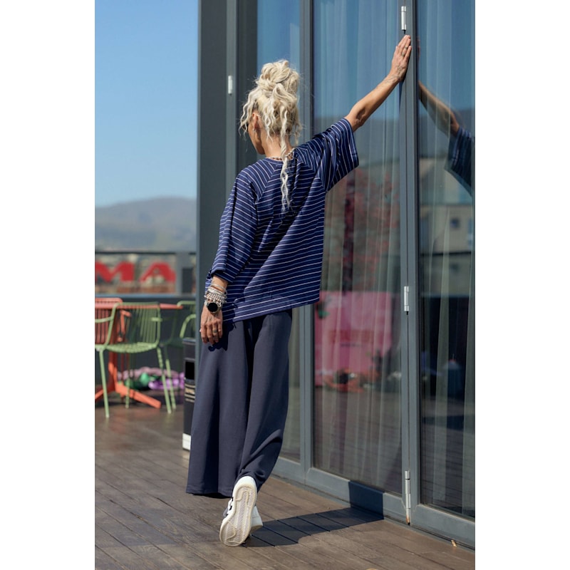 Thumbnail of Blue Oversized Striped T-Shirt One Size image