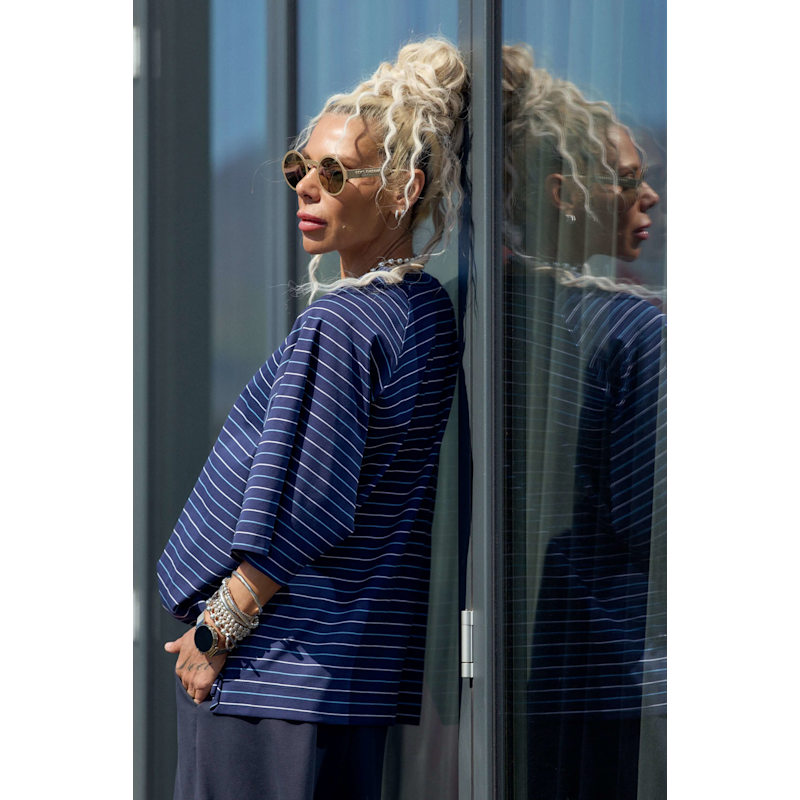 Thumbnail of Blue Oversized Striped T-Shirt One Size image