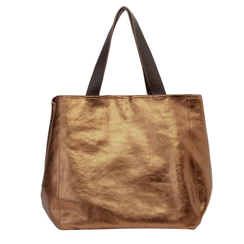 Thumbnail of Oversized Tote Bag -  Soft Leather Bronze Color image