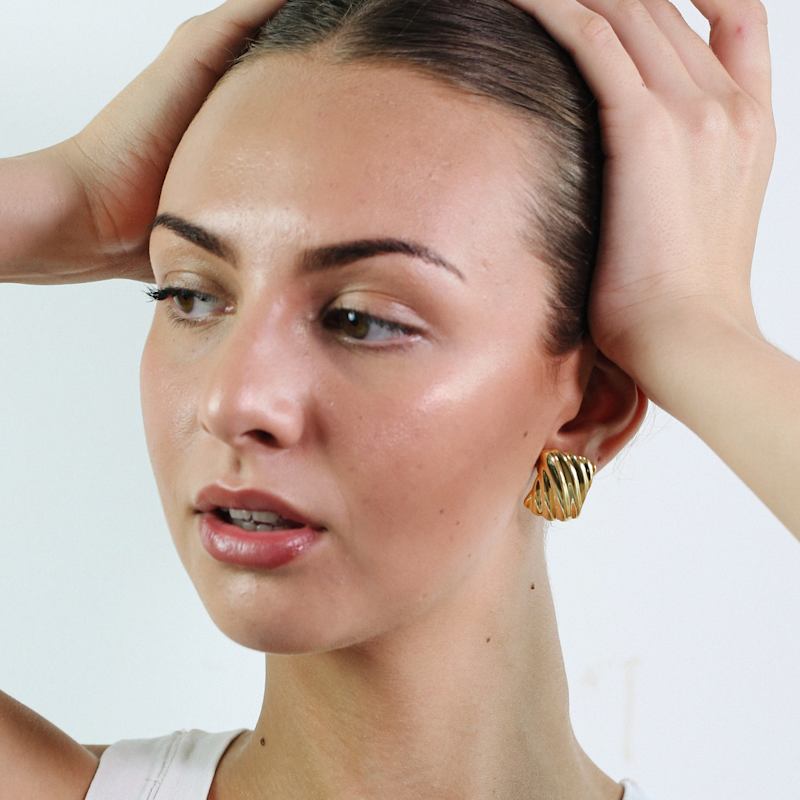 Thumbnail of Oversized Wave Stud Earrings image