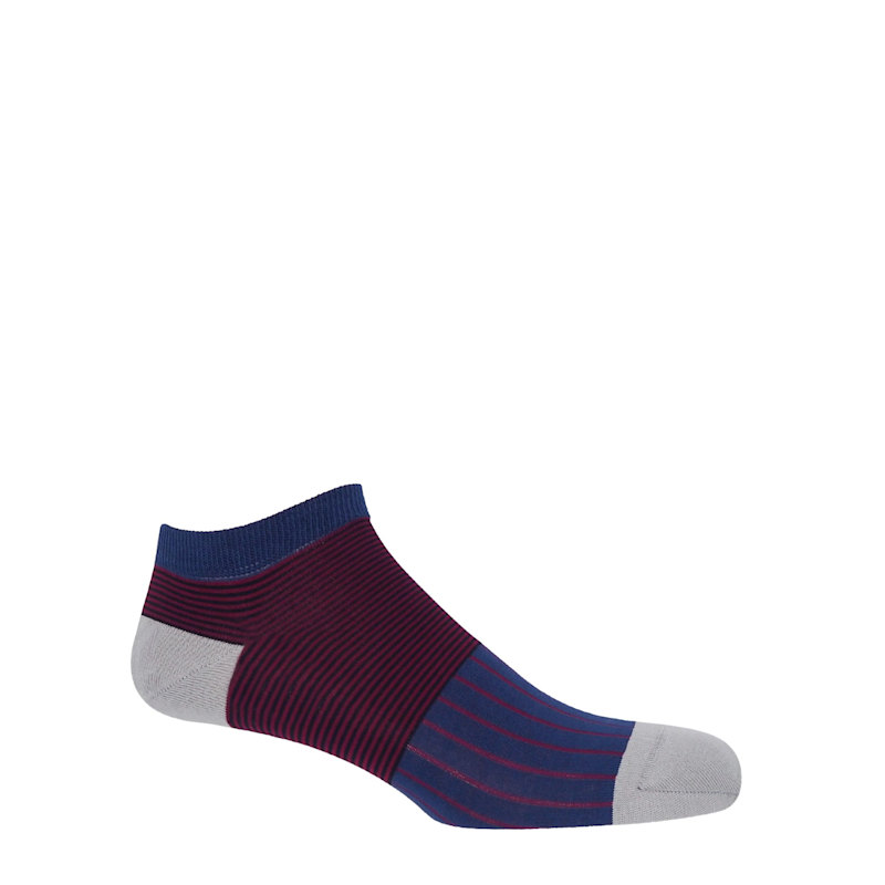 Thumbnail of Oxford Stripe Men's Trainer Socks – Navy image