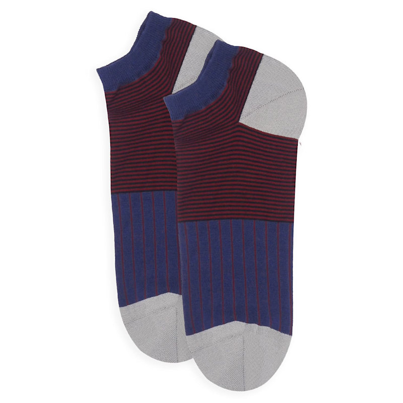 Thumbnail of Oxford Stripe Men's Trainer Socks – Navy image