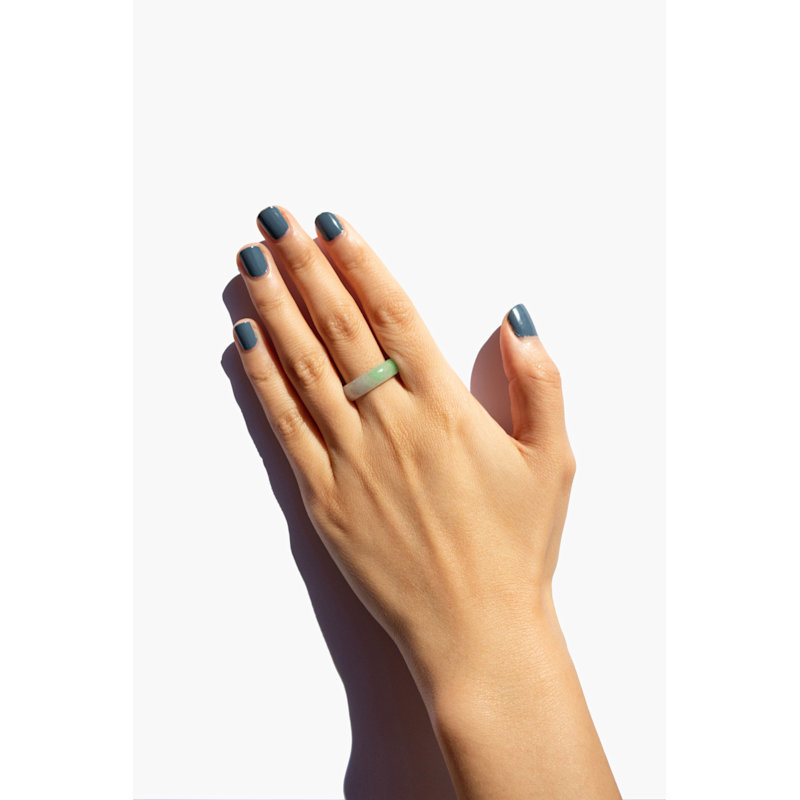 Thumbnail of Koi Mottled Green Jade Ring image