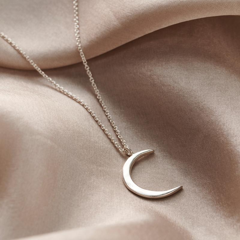 Thumbnail of Sterling Silver Crescent Moon Necklace image