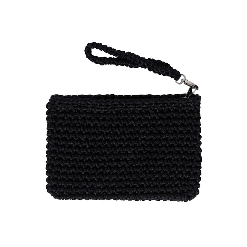 Thumbnail of Crete Handmade Crochet Clutch Bag In Black image