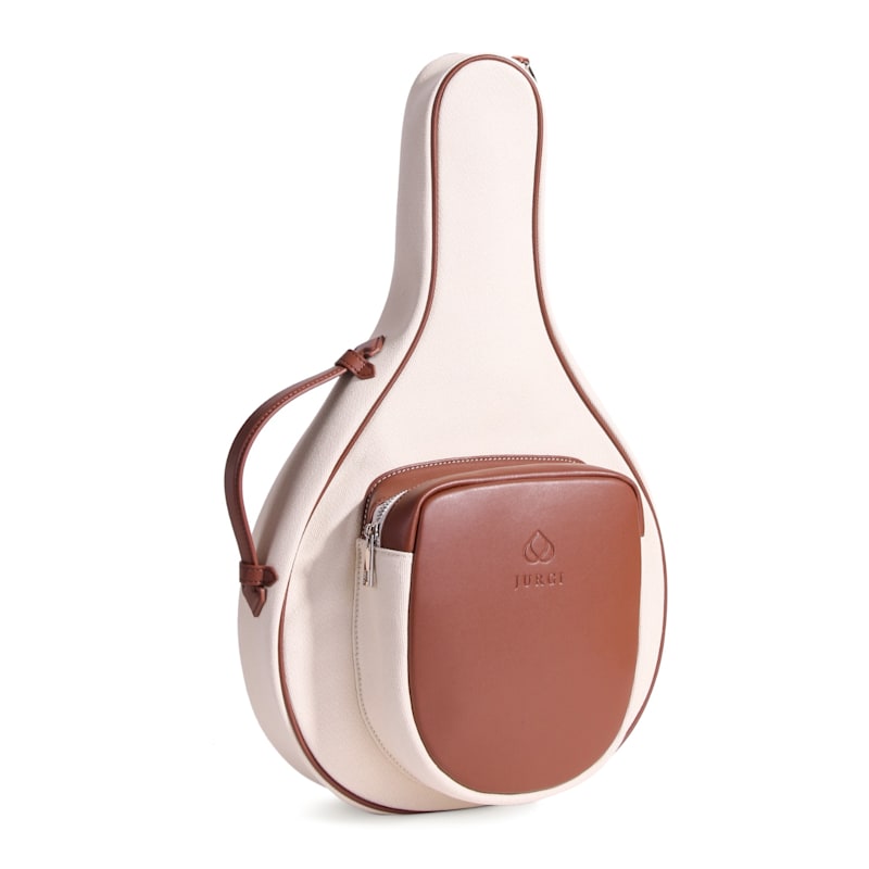 Thumbnail of Padel Bag – Beige Canvas & Brown Leather image