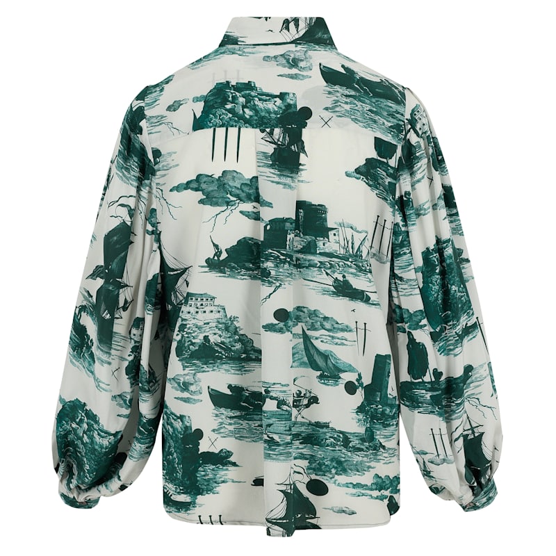 Thumbnail of Paints Silk Blouse In Doomed Voyage Print image