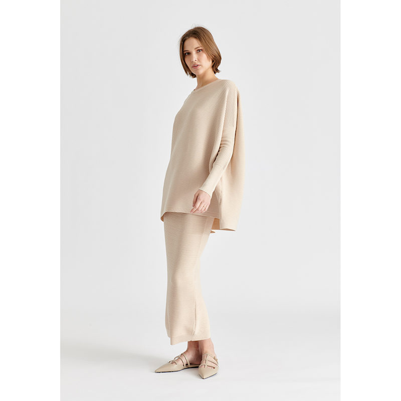 Thumbnail of Paisie Ribbed Jumper In Beige image