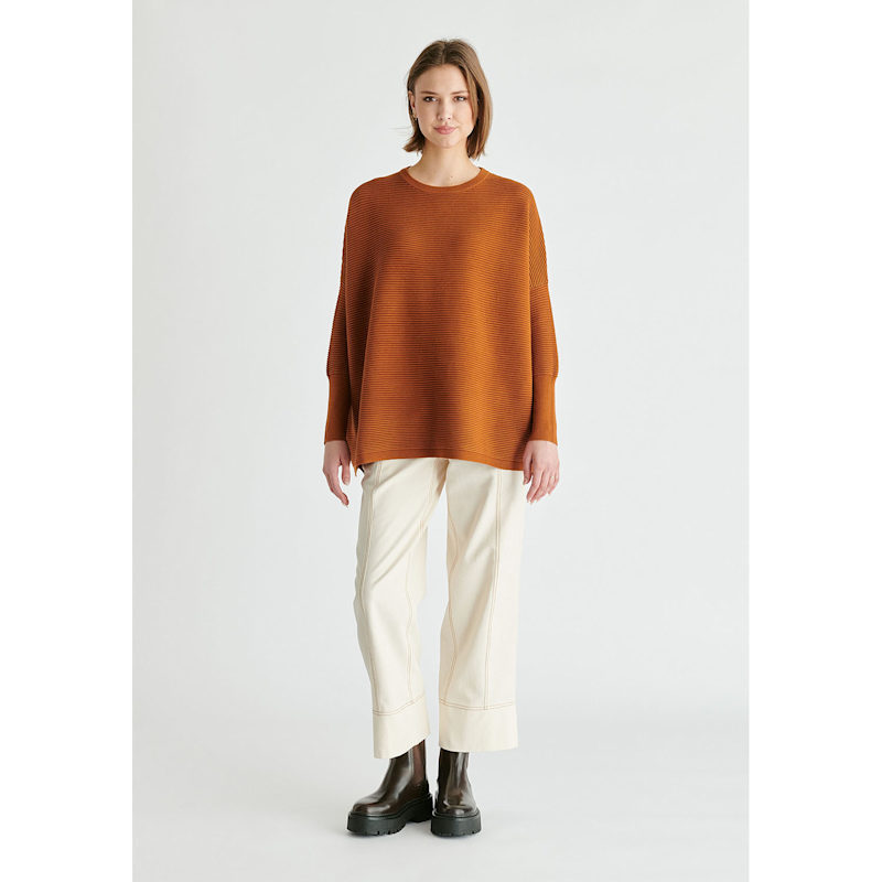 Thumbnail of Paisie Ribbed Jumper In Brown image
