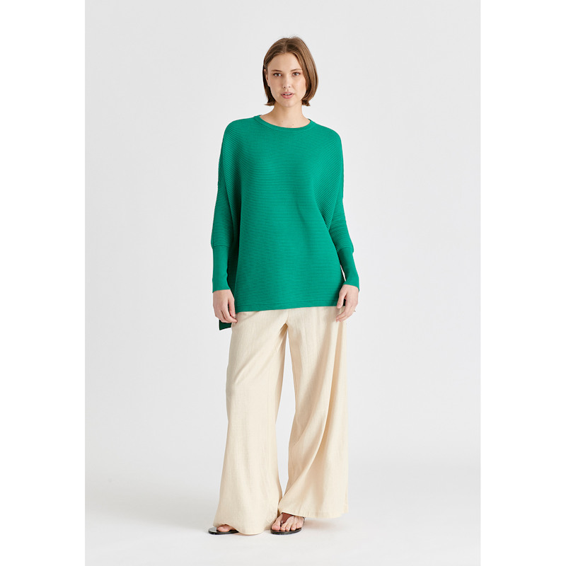 Thumbnail of Paisie Ribbed Jumper In Leaf Green image