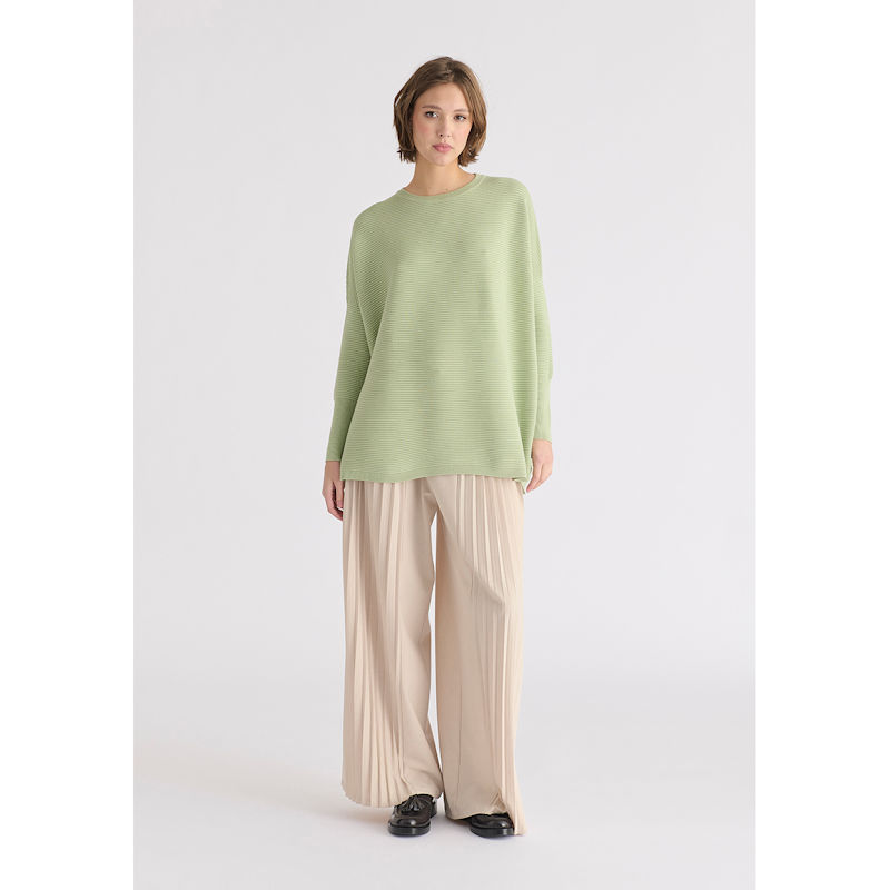 Thumbnail of Paisie Ribbed Jumper In Matcha Green image
