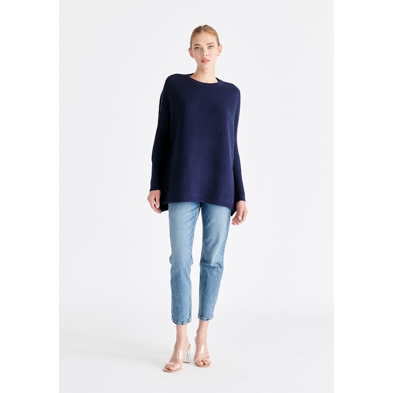 Thumbnail of Paisie Ribbed Jumper In Navy image