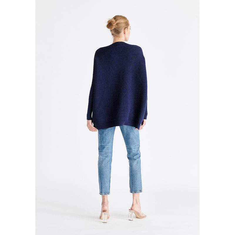 Thumbnail of Paisie Ribbed Jumper In Navy image