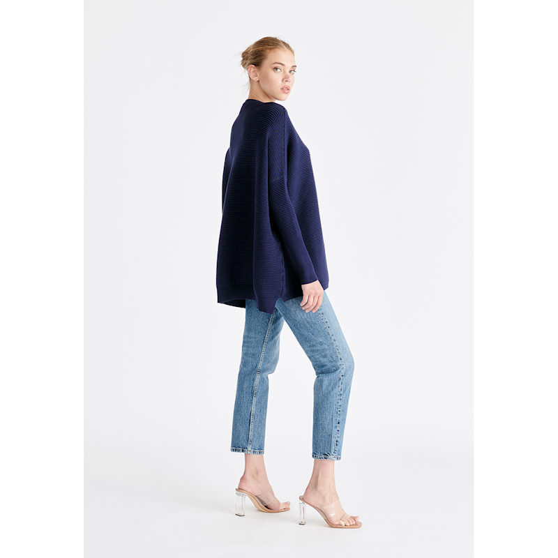 Thumbnail of Paisie Ribbed Jumper In Navy image