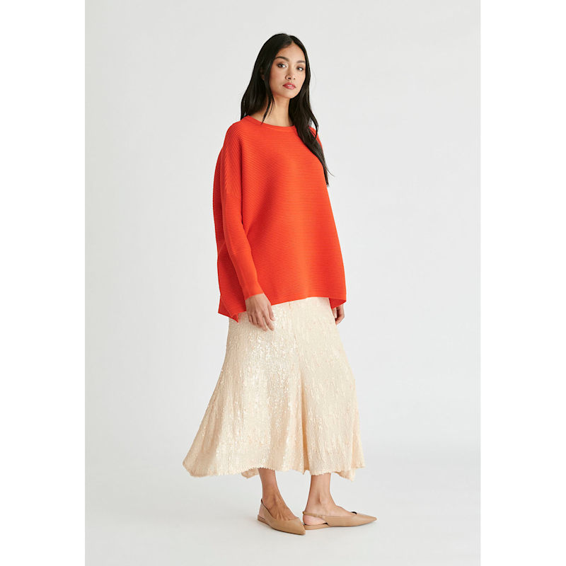 Thumbnail of Paisie Ribbed Jumper In Red image