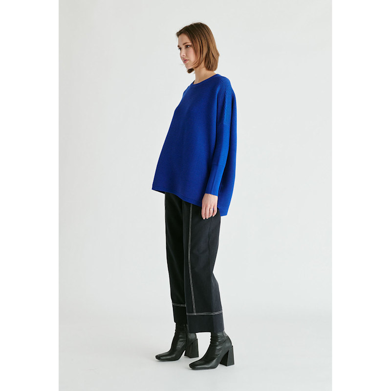 Thumbnail of Paisie Ribbed Jumper In Royal Blue image