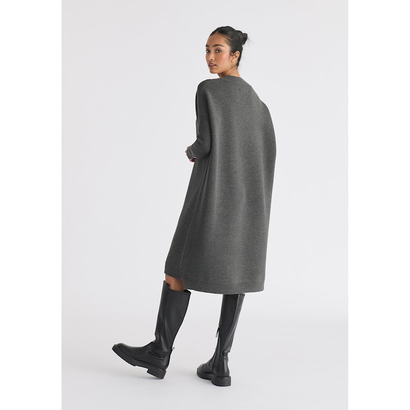 dark grey jumper dress Paisie V-Neck Ribbed In by PAISIE French dresser
