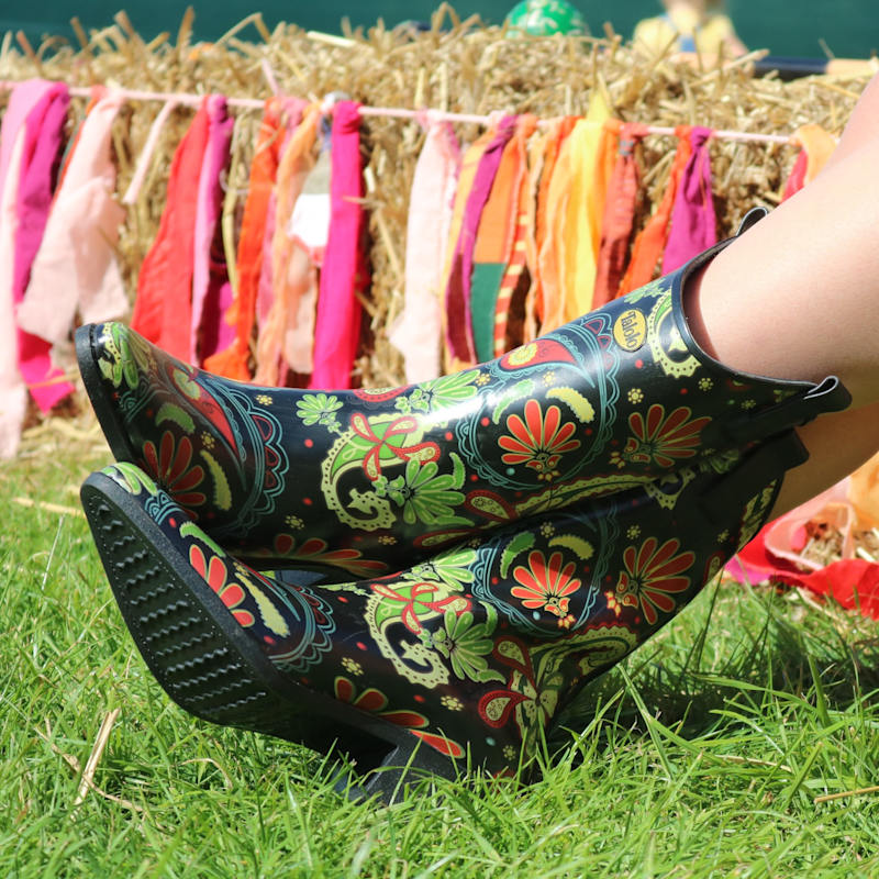 Paisley Vibe Cowboy Boot Wellies Talolo Boots Wolf Badger