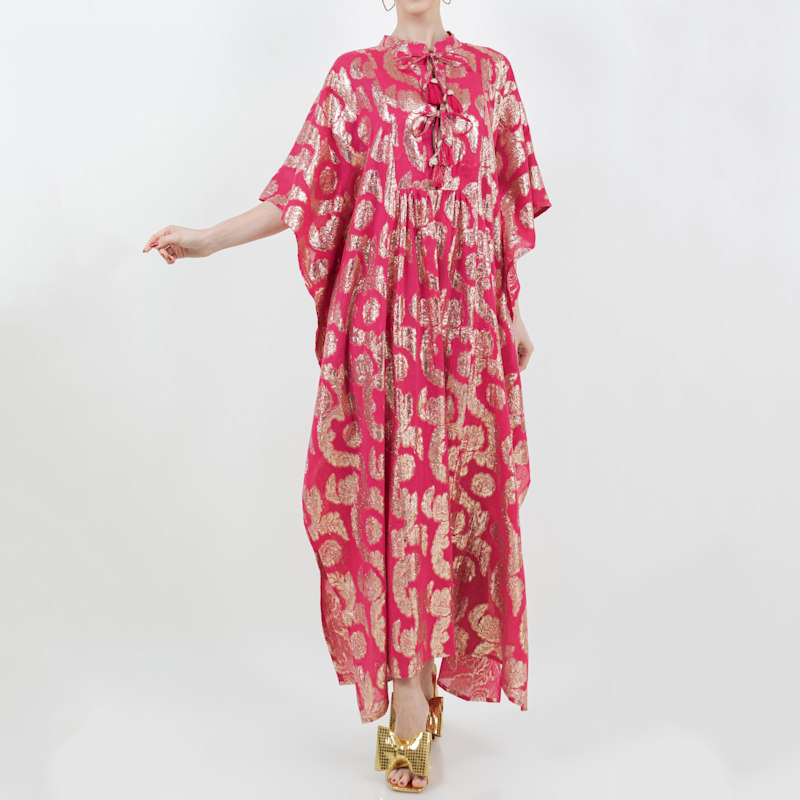 Palm Springs Caftan Maxi Dress Pomegranate/Gold by Meghan Fabulous