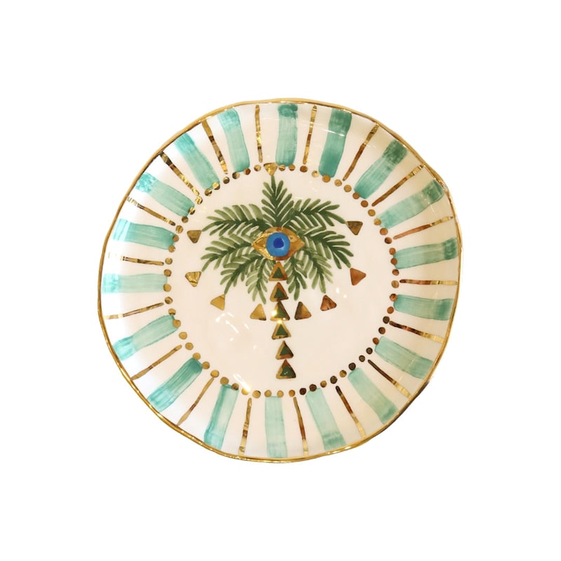 Thumbnail of Palm Tree Eye Ceramic Plate | Wall Dècor image
