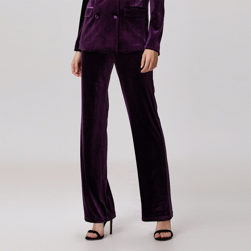 Thumbnail of Straight Velvet Suit Pants - Purple image