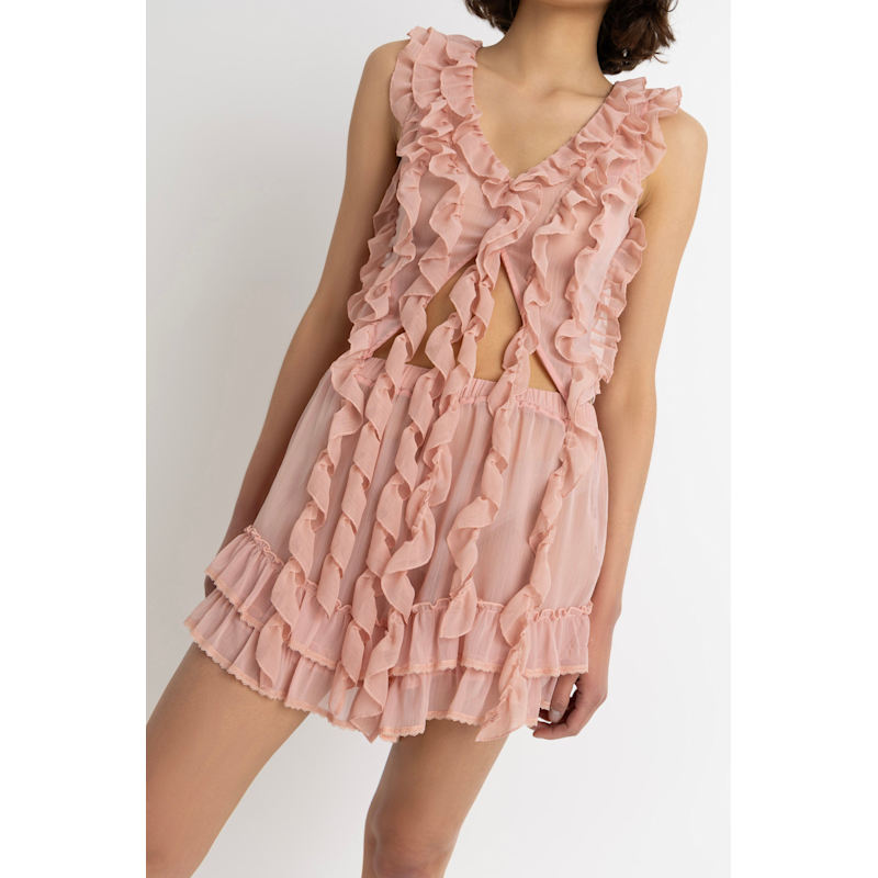 Thumbnail of Paola Pink Ruffle Frill Shorts image