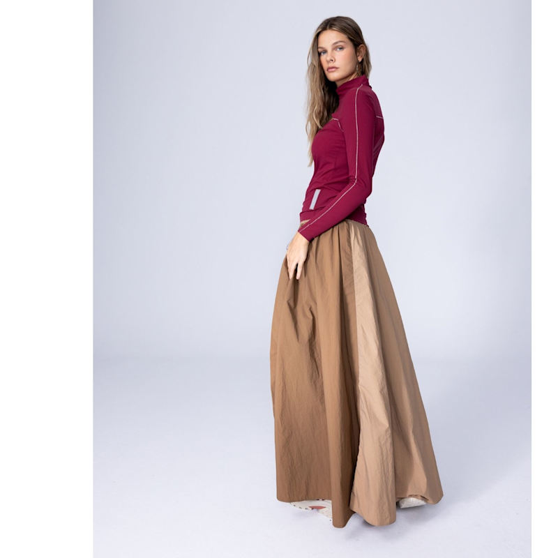 Thumbnail of Parachute Skirt - Latte Brown image