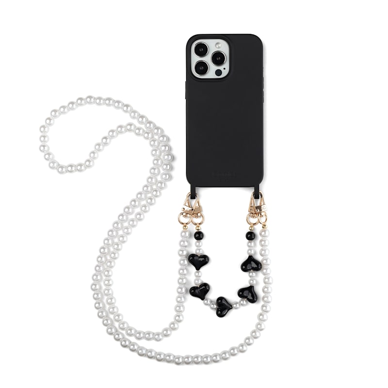 Thumbnail of Paris Phone Case Black, Pearl Phone Chain Set image