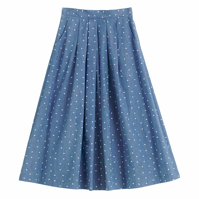Thumbnail of Pasadena Flower Dot Blue Midaxi Skirt image