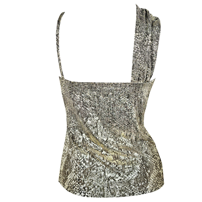 Thumbnail of Passer By Gold Metallic Snakeskin Top image