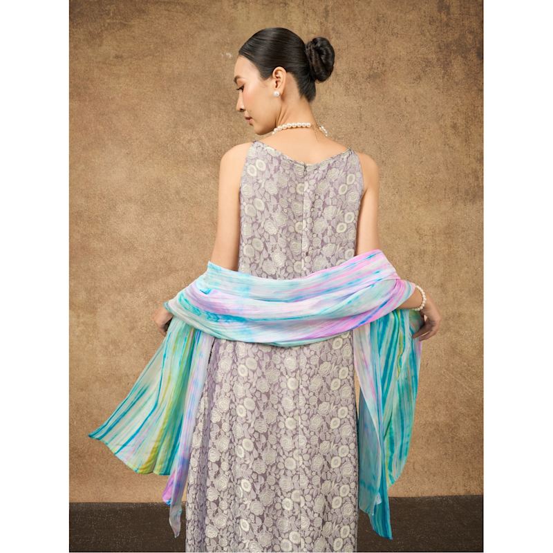 Thumbnail of Pastel Brushstroke Silk Scarf – Hand-Dyed Mulberry Silk image