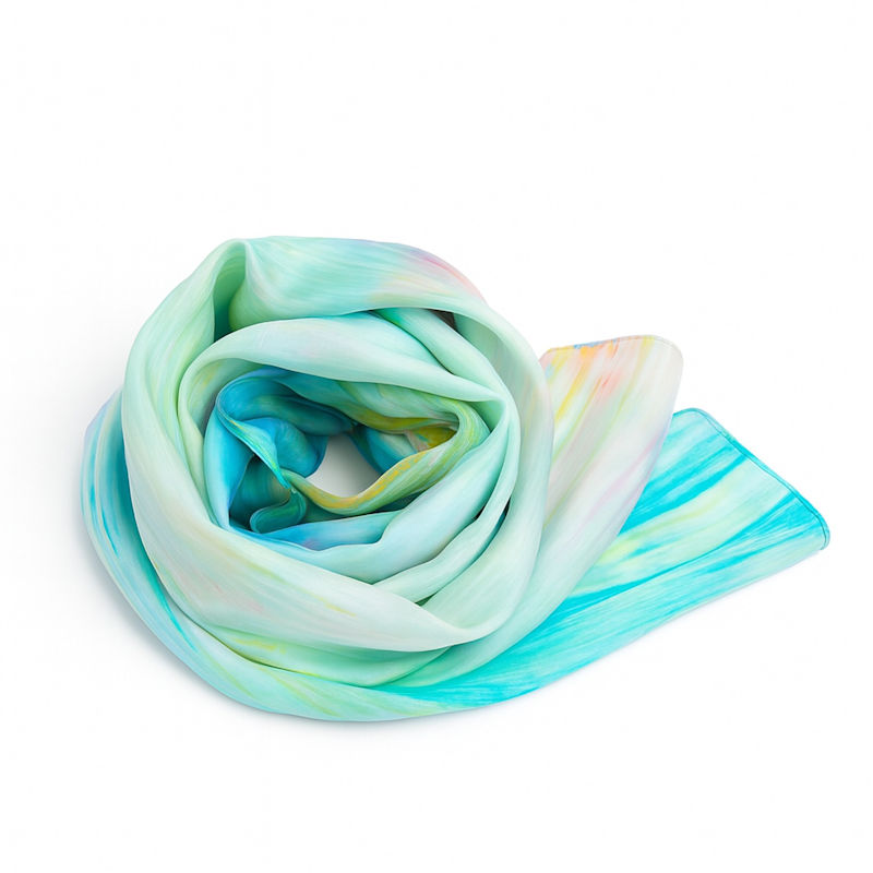 Thumbnail of Pastel Brushstroke Silk Scarf – Hand-Dyed Mulberry Silk image