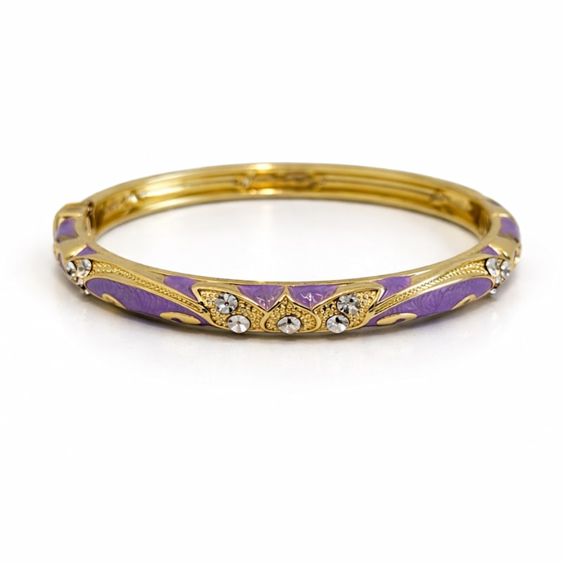 Thumbnail of Pastel Enamel Crystal Detail Bangle image