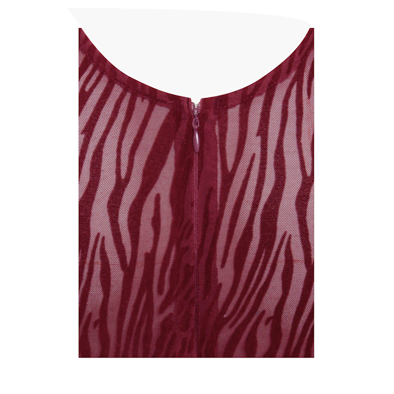 Thumbnail of Patricia Burgundy Leopard Burnout Velvet Mesh Backless Maxi Dress image
