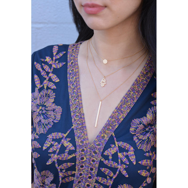 Thumbnail of Pave Disk Necklace - Silver image