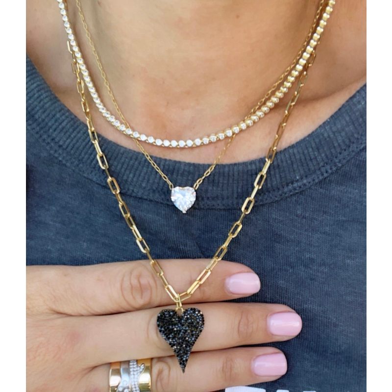 Thumbnail of Pave Heart Charm - Black image