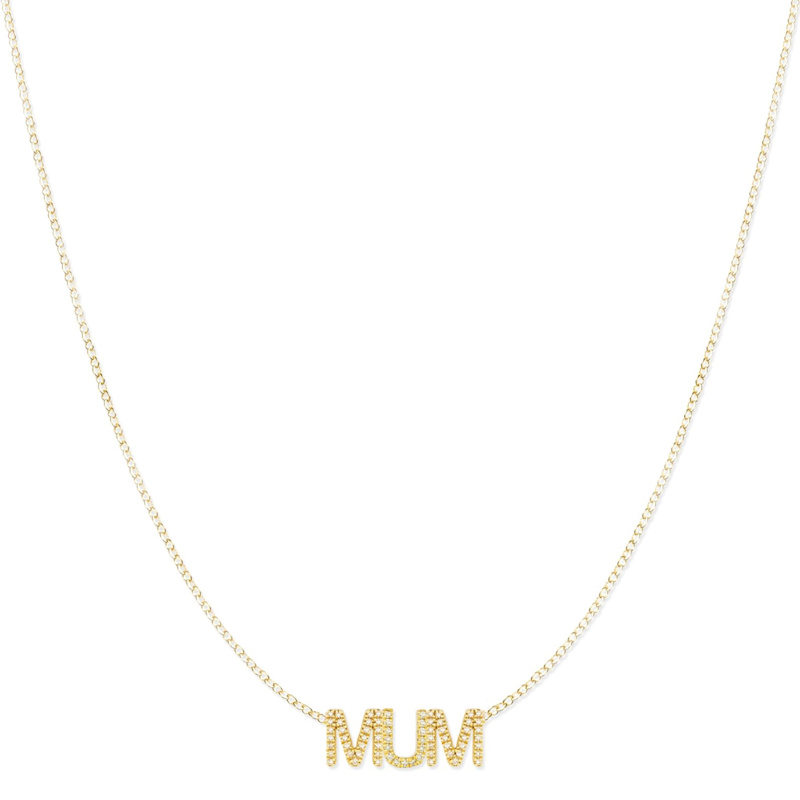 Thumbnail of Pavé Mum Necklace - Yellow Gold image