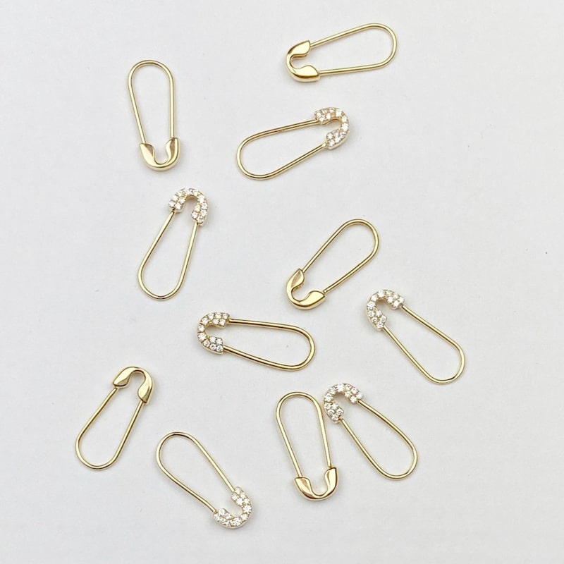 Thumbnail of Pavé Safety Pin Earring image