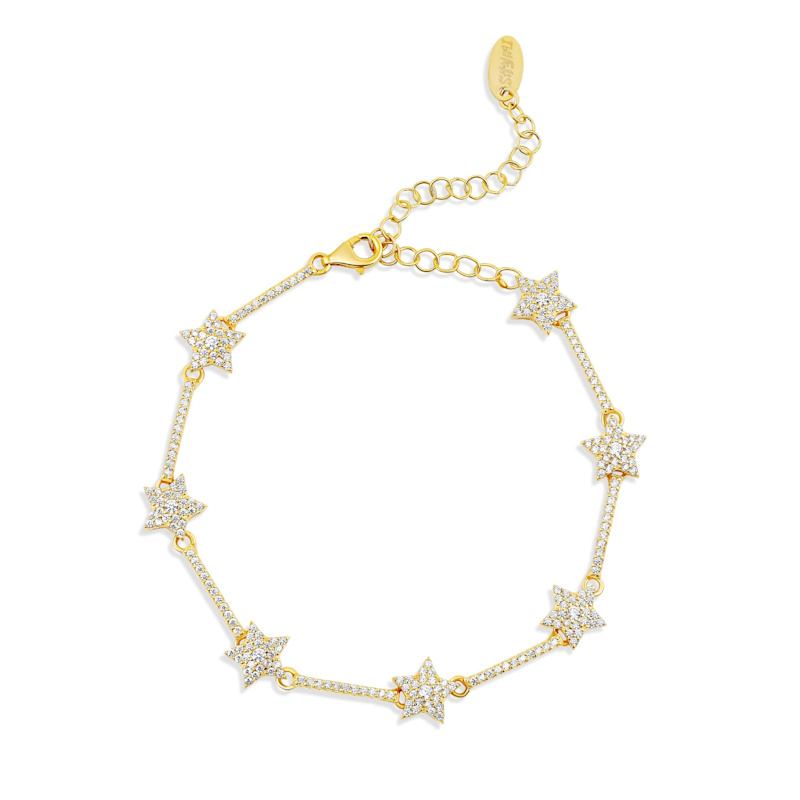 Thumbnail of Pave Star Tennis Bracelet - Gold image