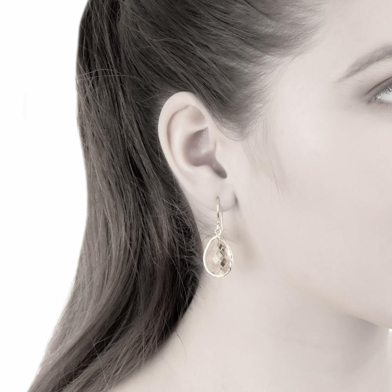 Thumbnail of Petite Drop Earrings Smokey Quartz Rosegold image