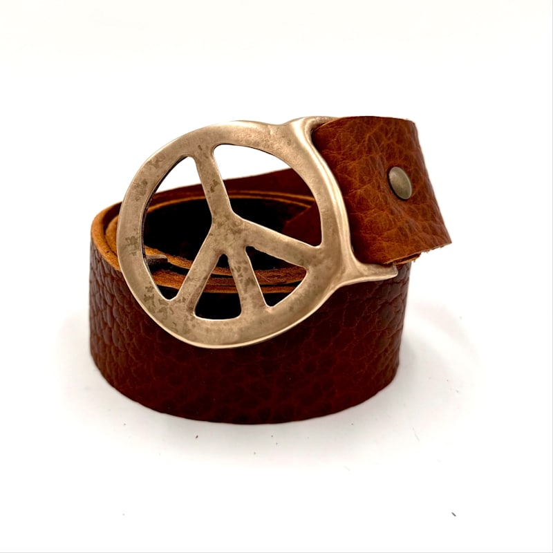 Thumbnail of Peace Belt In Brass- Whiskey - Medium/Large image